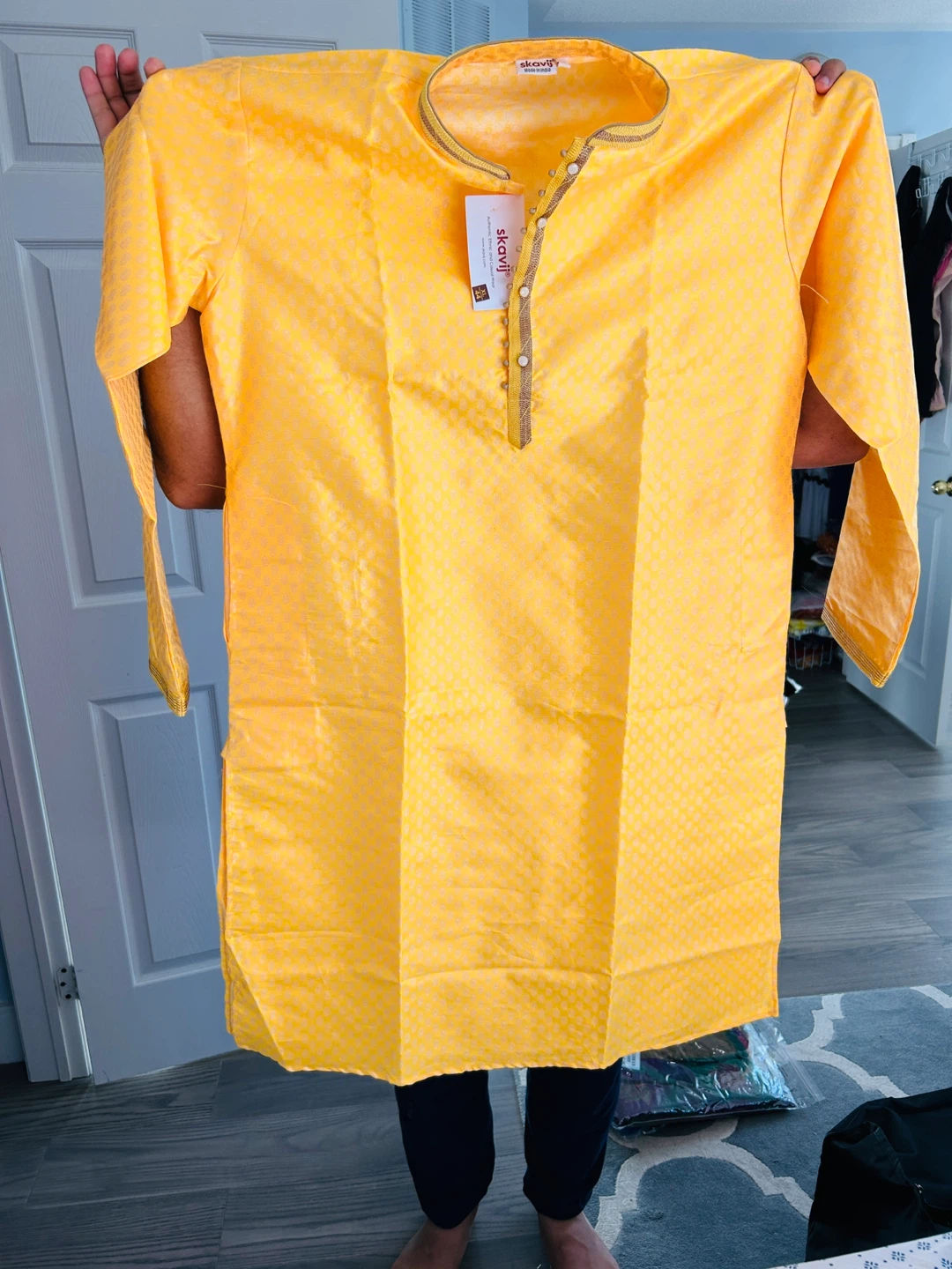 Yellow Men Kurta Set XL - photo 5