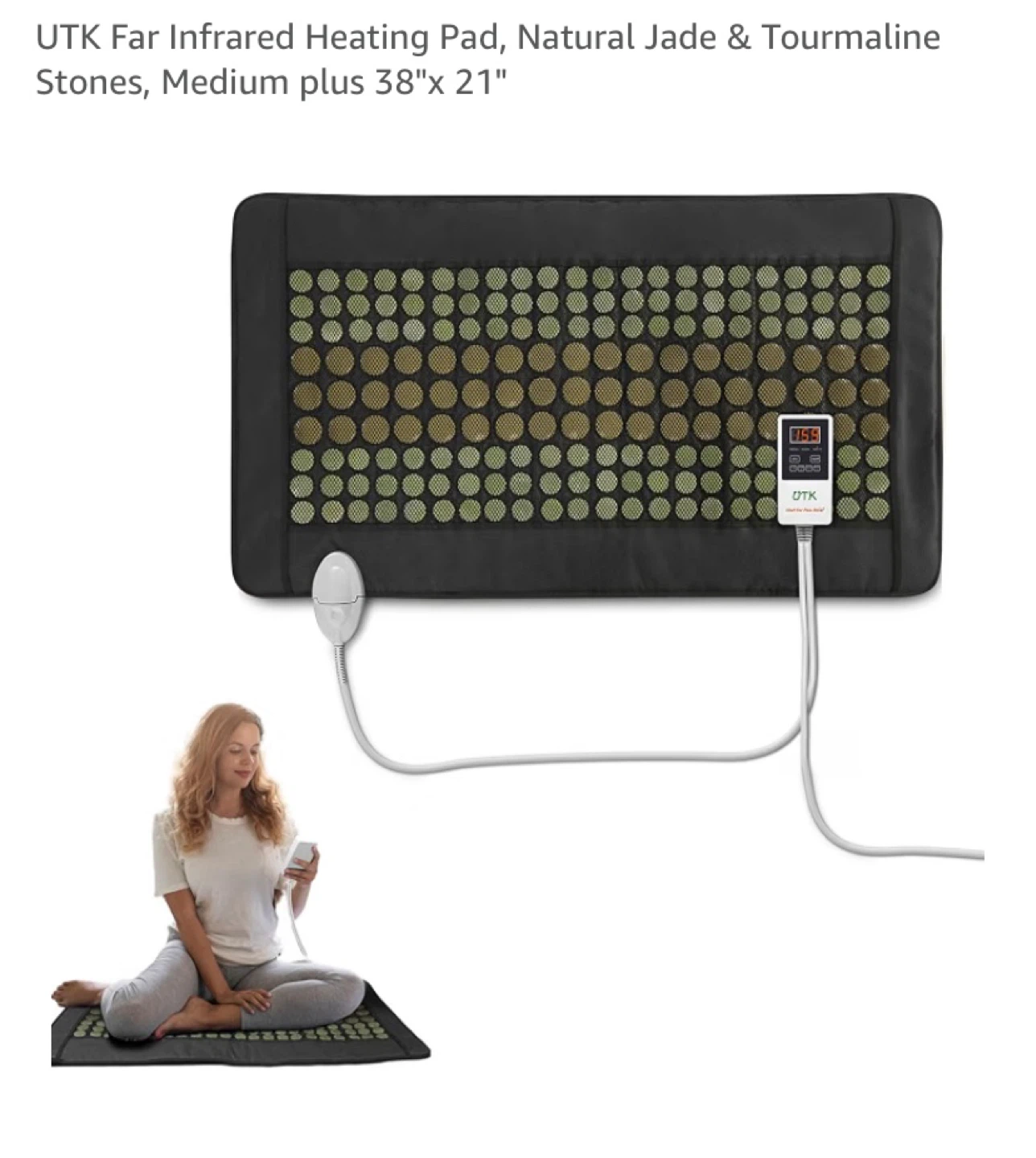 UTK Far Infrared Heating Pad Natural Jade & Tourmaline Stones