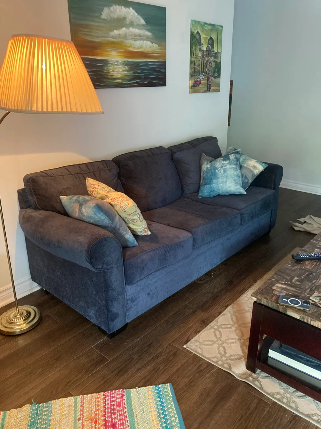 Dark Blue 3-Seater Sofa