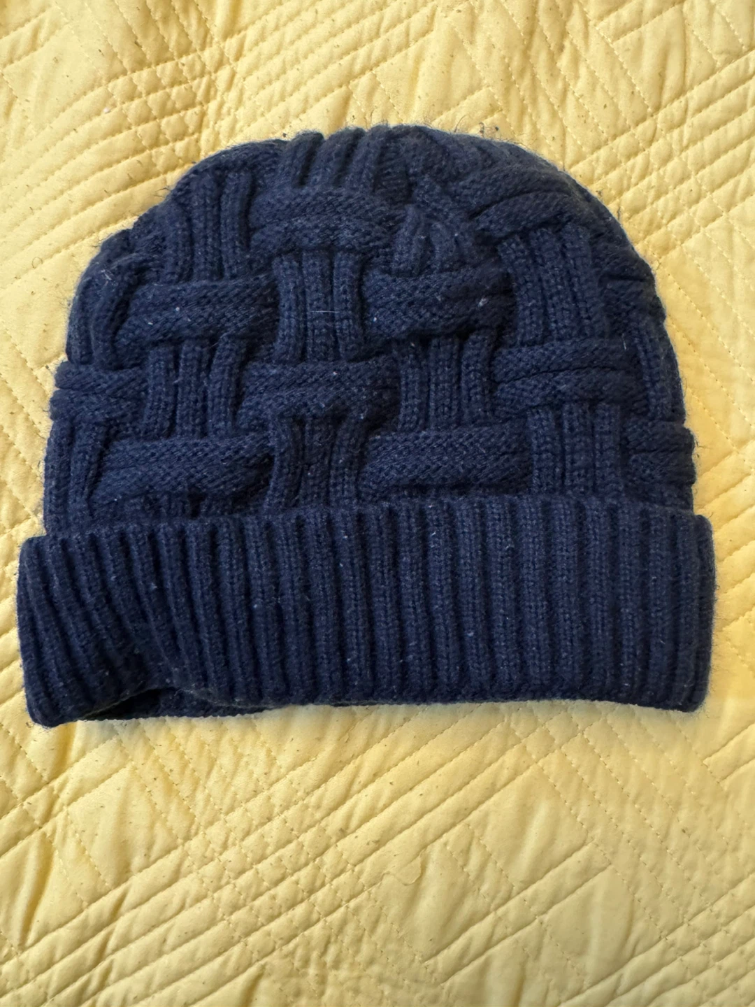 Dark Blue Knit Beanie with Fuzzy Lining - photo 5