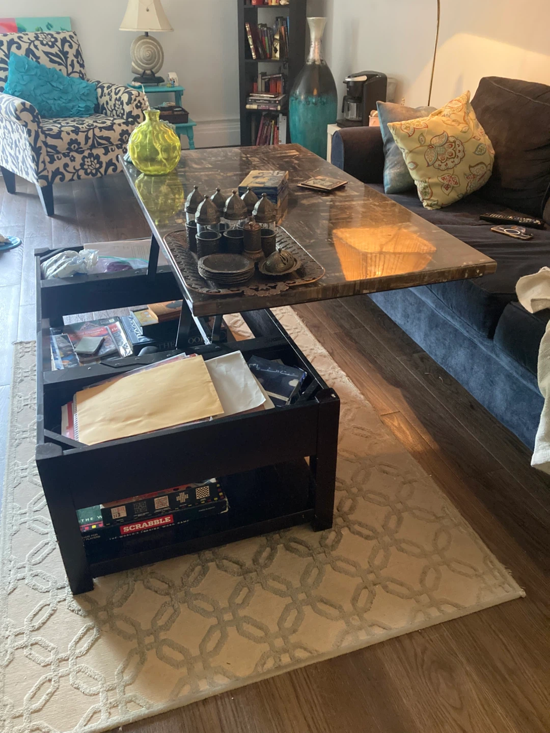 Lift-Top Coffee Table with Storage - photo 2