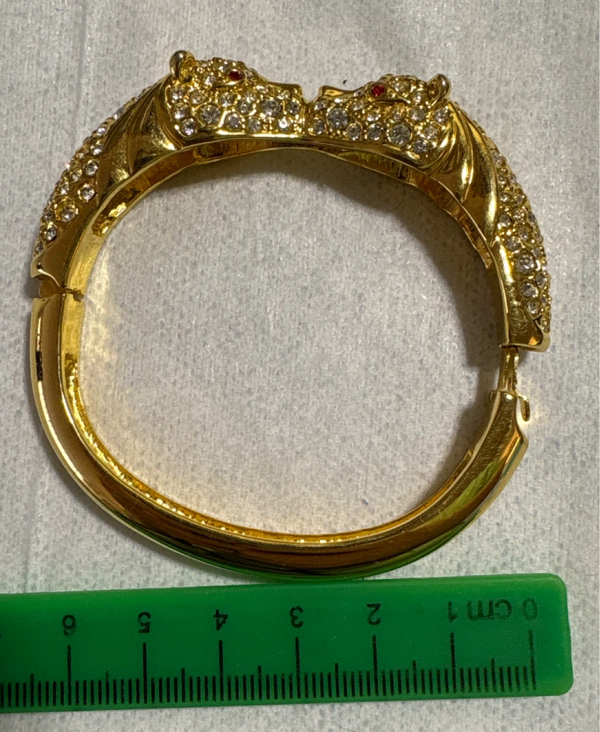 Gold Tone Crystal Encrusted Head Bangle Bracelet⚽️ - photo 2