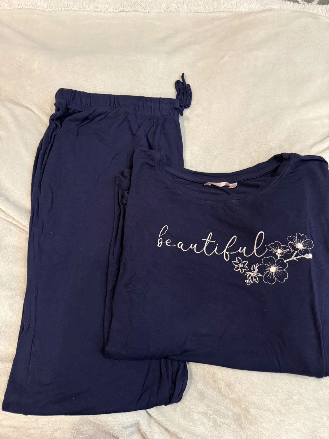 La Vie en Rose Navy Pajama Set XL