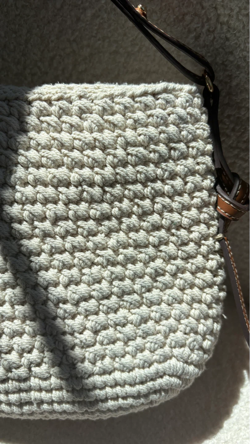 ZARA Crocheted Shoulder Bag - Cream - photo 3