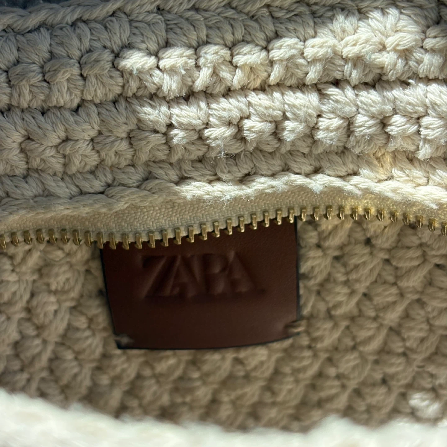 ZARA Crocheted Shoulder Bag - Cream - photo 2