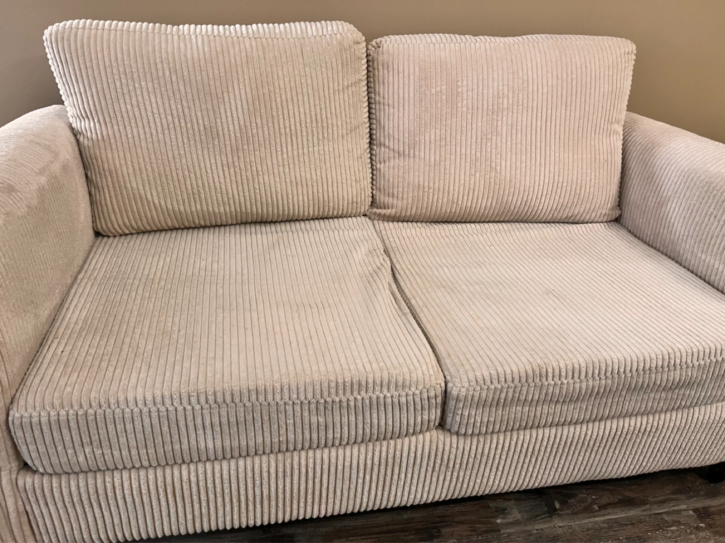 Corduroy Loveseat Sofa - Beige - photo 5