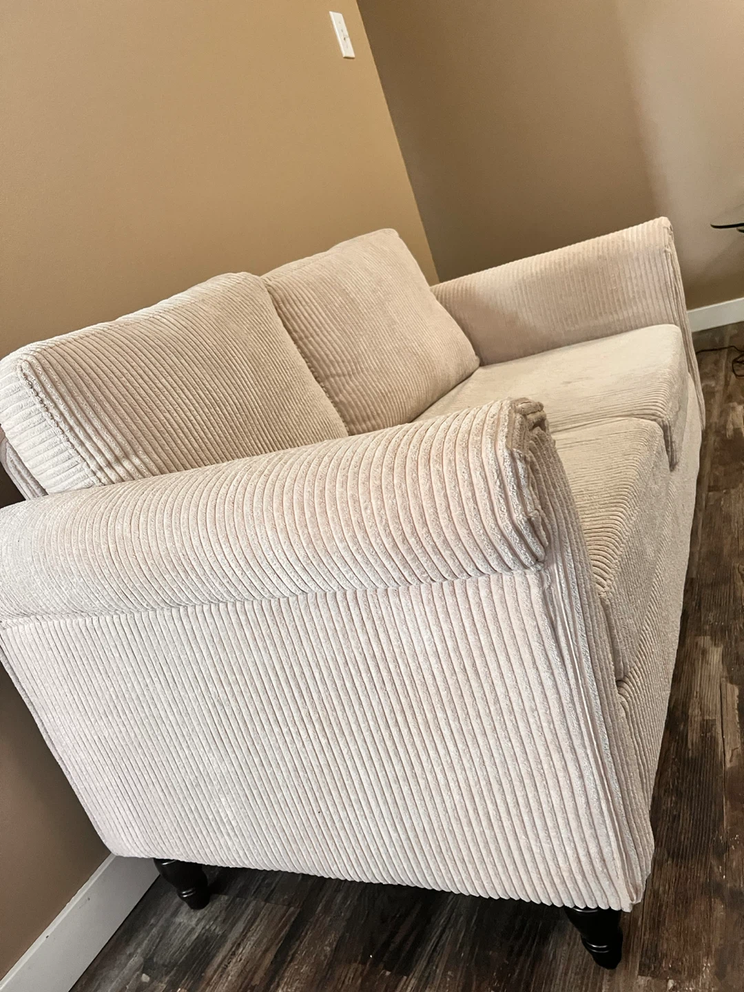 Corduroy Loveseat Sofa - Beige - photo 4