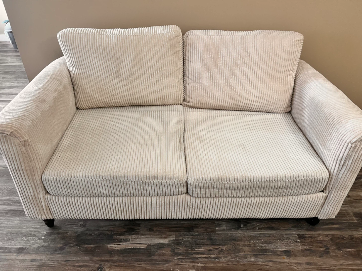 Corduroy Loveseat Sofa - Beige - photo 2