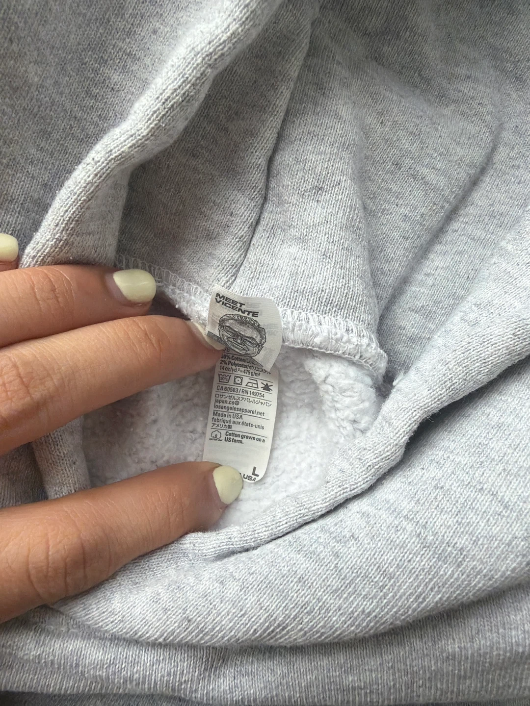 Los Angeles Apparel Heavy Fleece Hoodie UNISEX – Grey (Size L) - photo 4