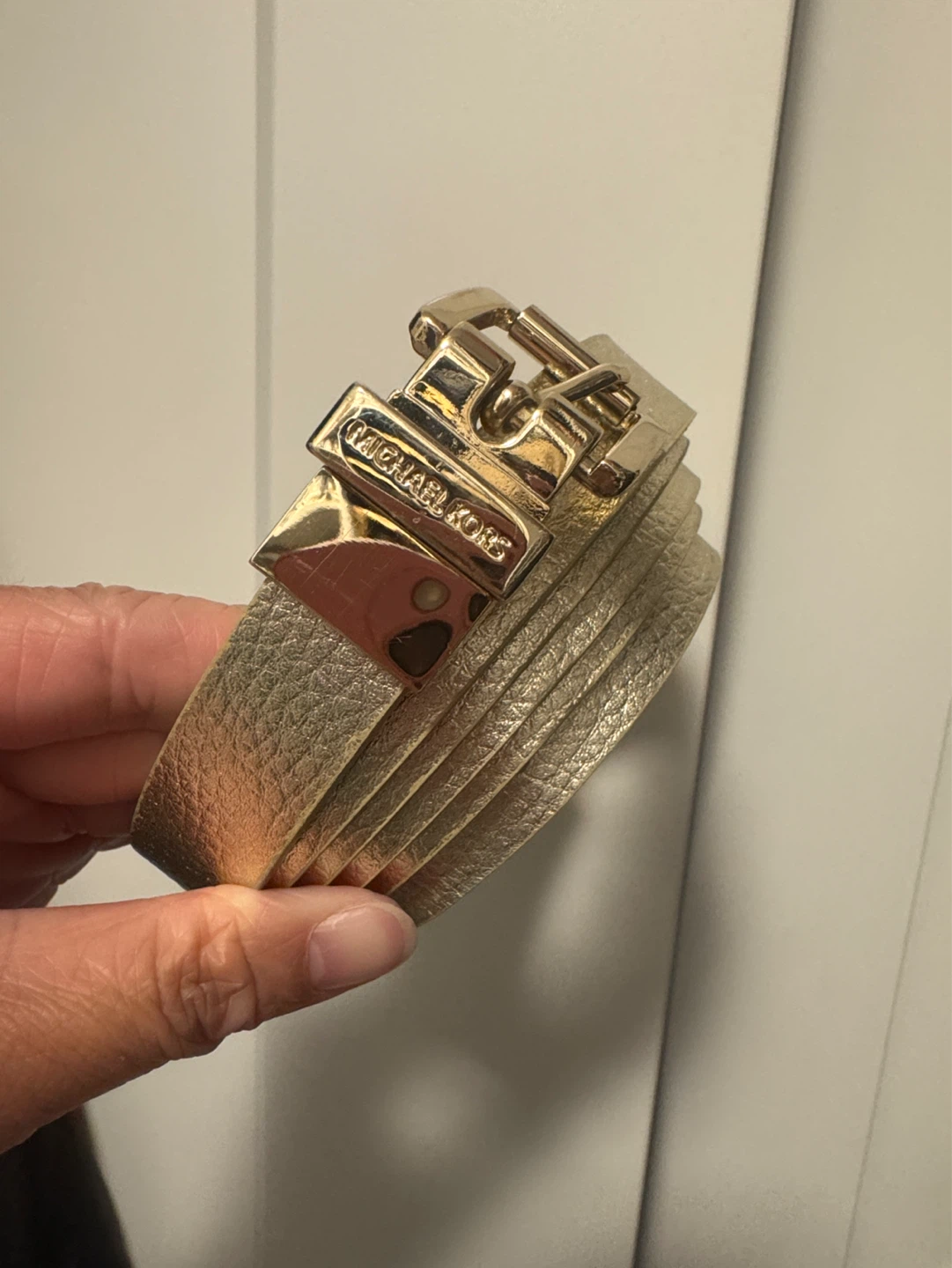 Michael Kors Gold Leather Belt - XS ⚽