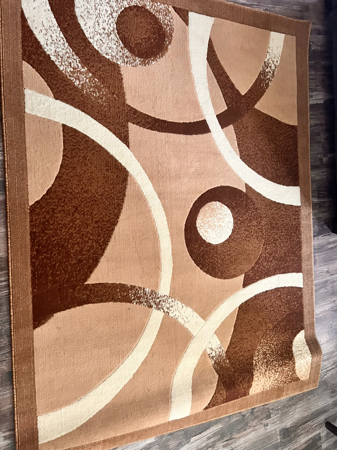 Area Rug - Brown & Cream Geometric Pattern - photo 2