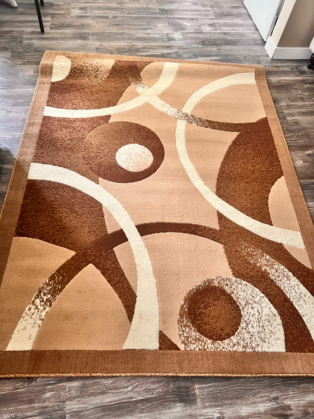 Area Rug - Brown & Cream Geometric Pattern - photo 4