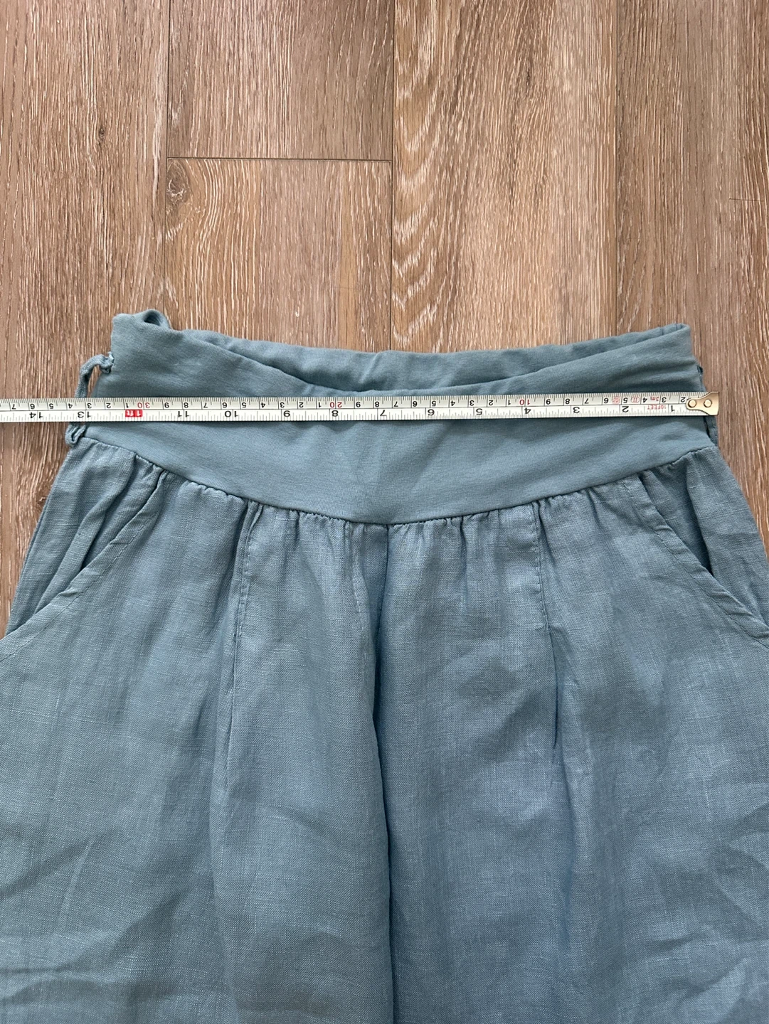 Blue Linen Wide Leg Pants Size L - photo 3