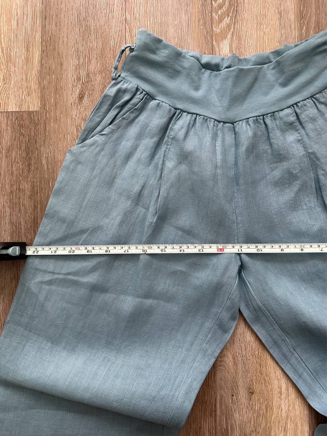 Blue Linen Wide Leg Pants Size L - photo 4