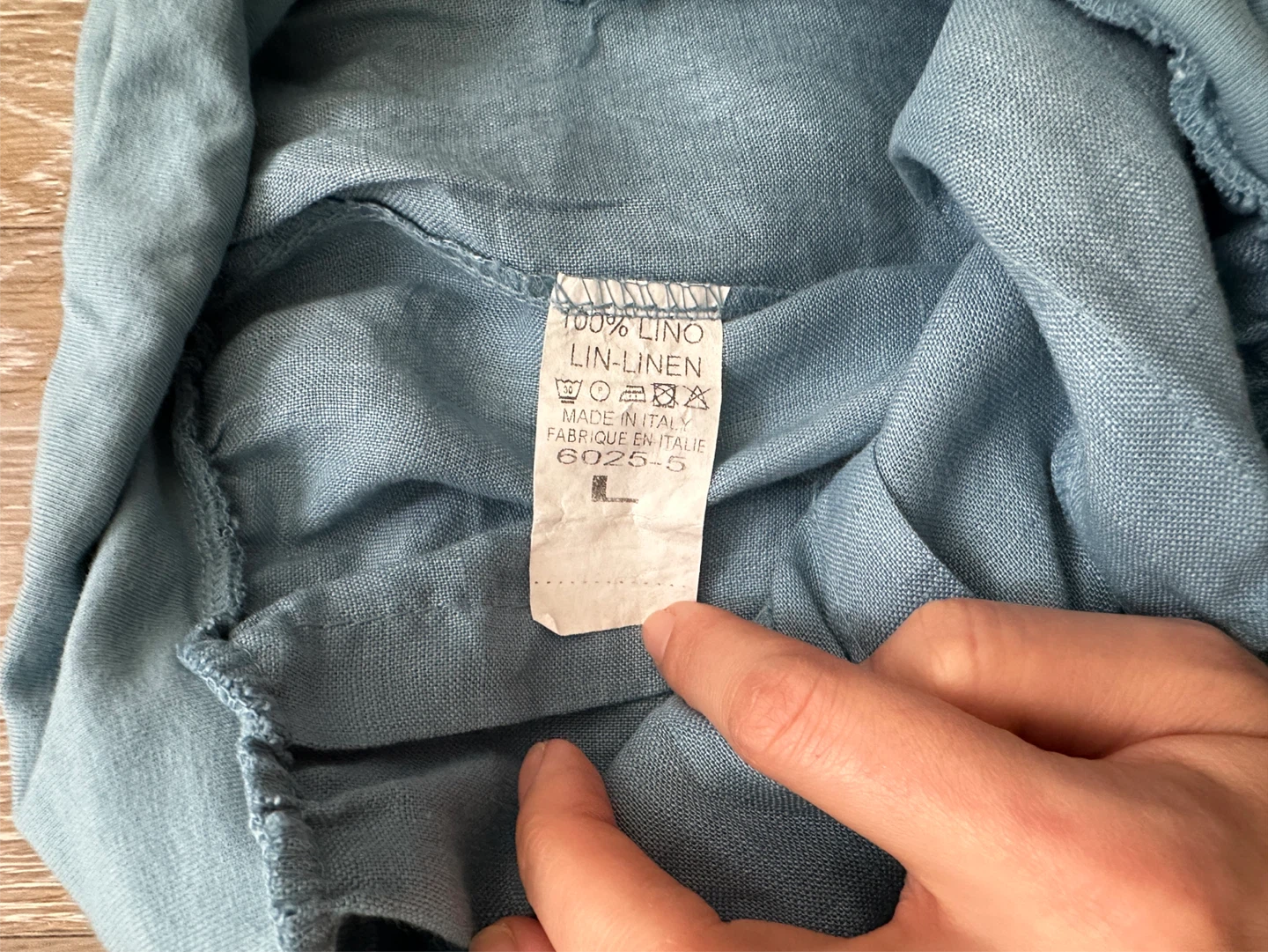 Blue Linen Wide Leg Pants Size L - photo 2