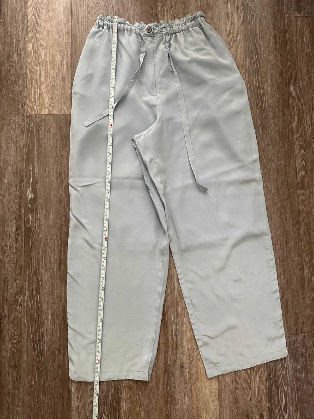 Light Blue Silk Wide Leg Pants - photo 2