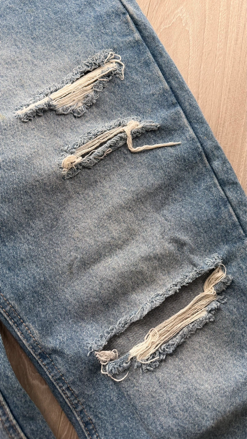 Oh Polly Distressed Wide Leg Lace-Up Jeans (UK 8 / US 4) - photo 5