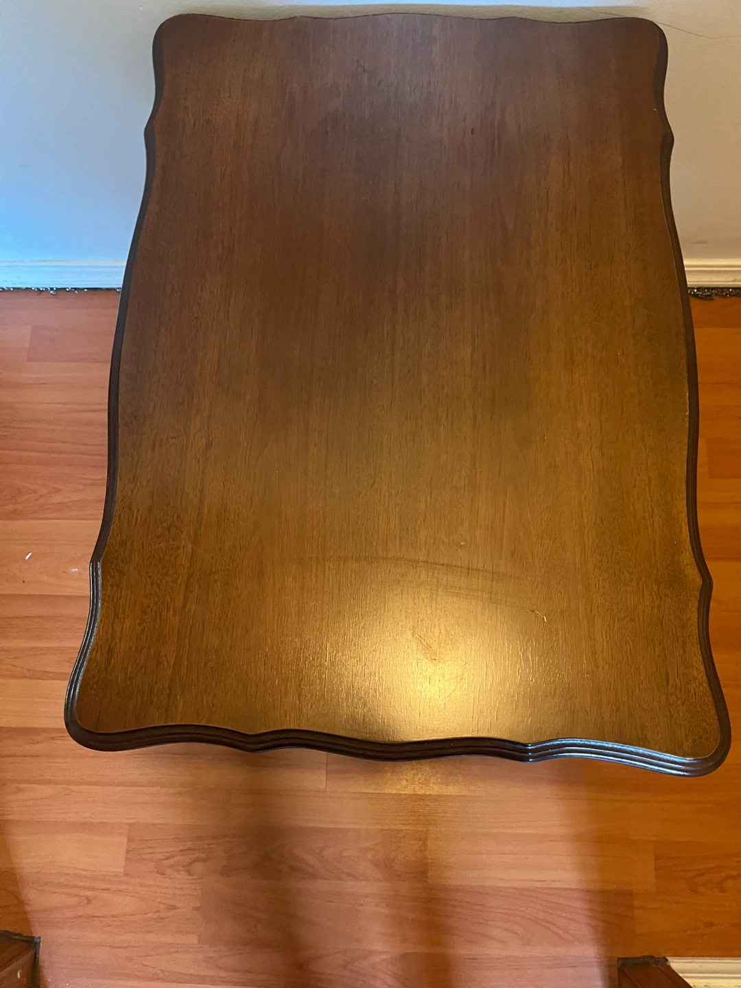 Dark Wood Side Table with 1 drawer in shape 2 - photo 3