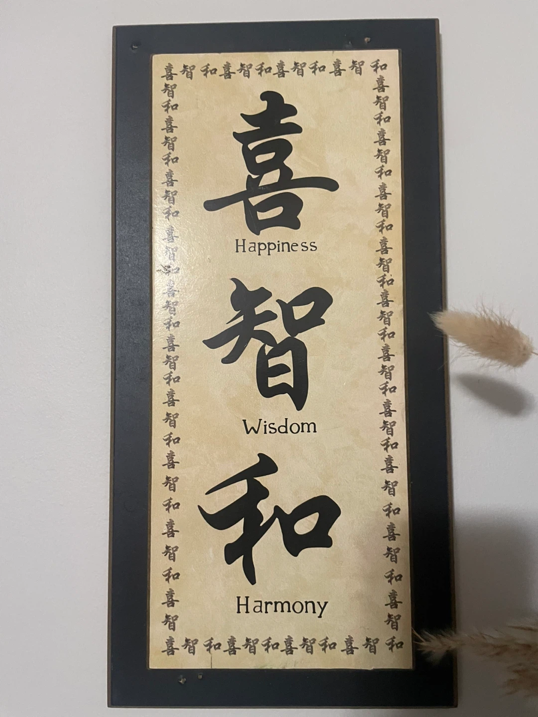 ⚽️Decorative Wall Art with 'Happiness, Wisdom, Harmony'