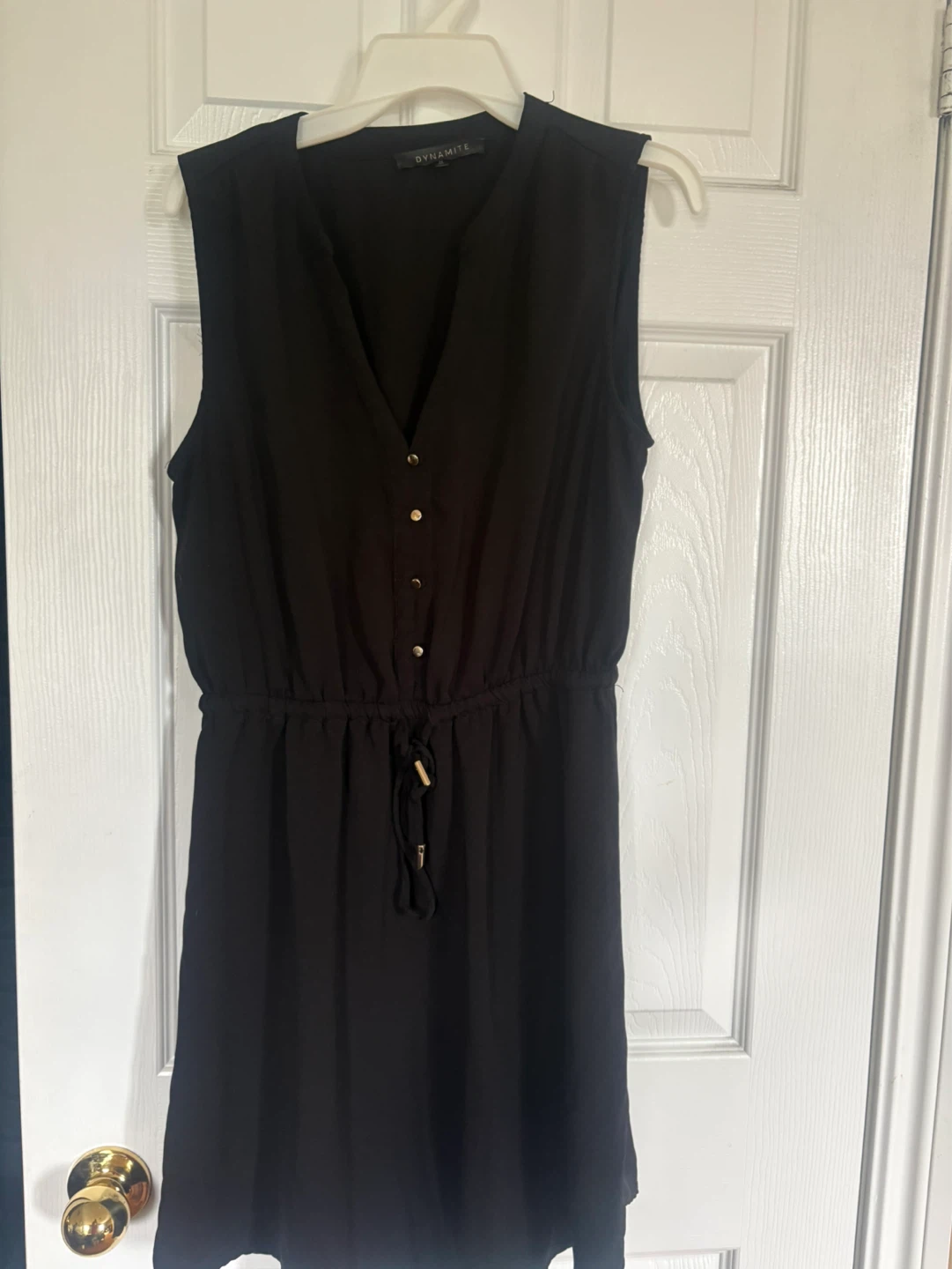 Dynamite Black Sleeveless Button-Up Dress - Size M