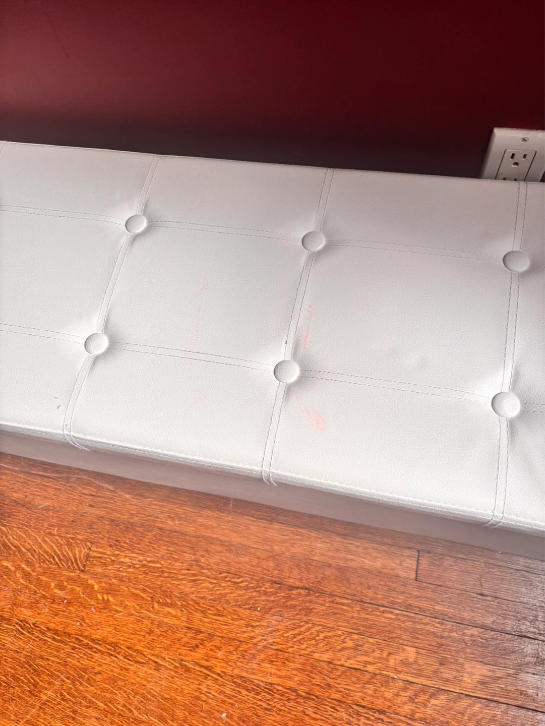 White Tufted Storage Ottoman Bench - photo 3
