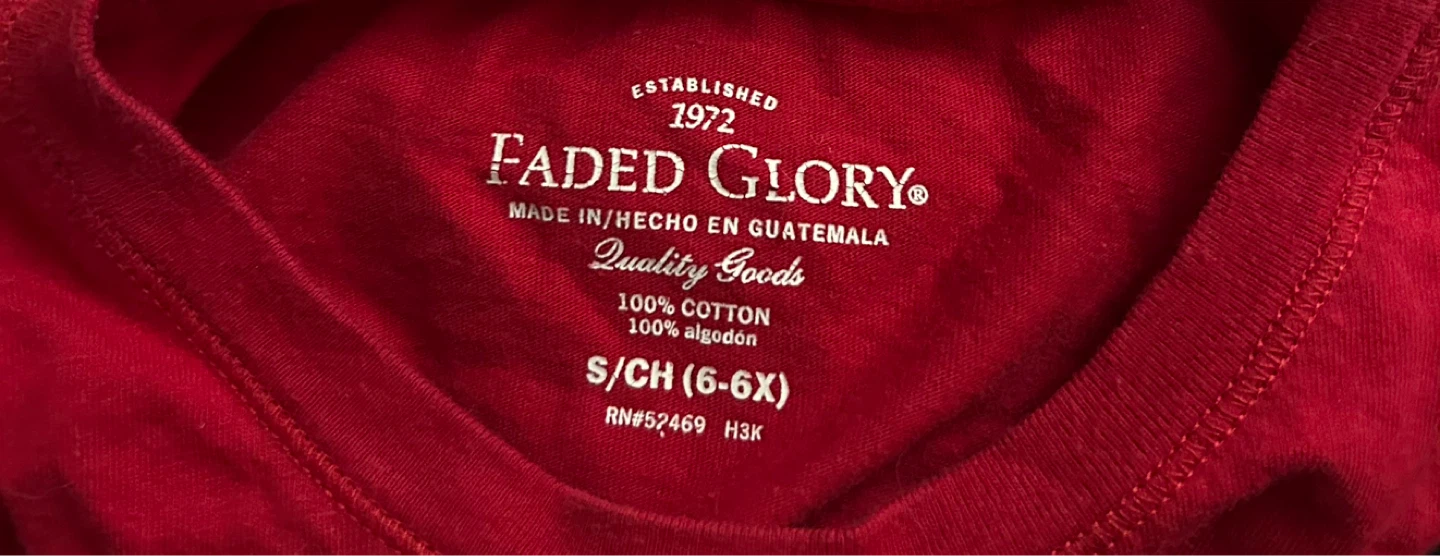 Faded Glory Red T-Shirt Kids 6-6X - photo 3
