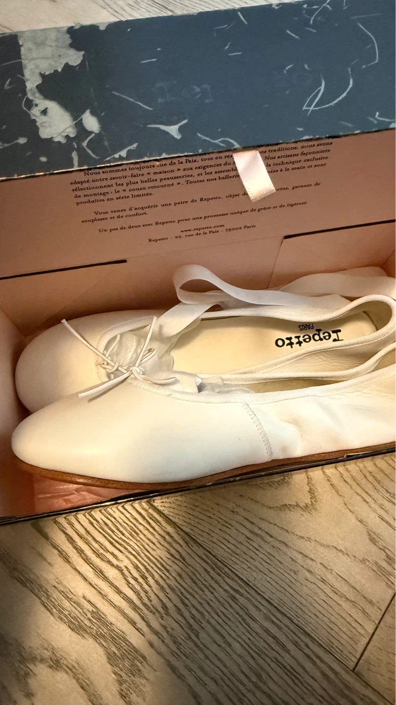 Repetto White Leather Ballet Flats - photo 2