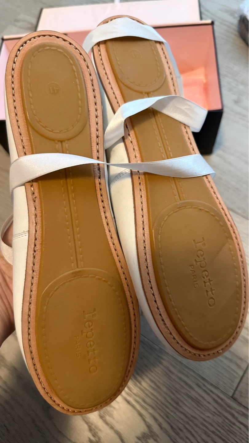 Repetto White Leather Ballet Flats - photo 4