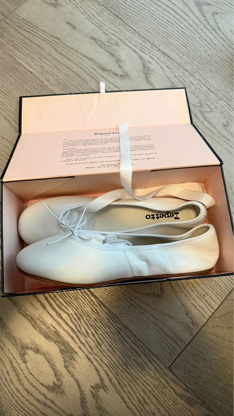 Repetto White Leather Ballet Flats - photo 3