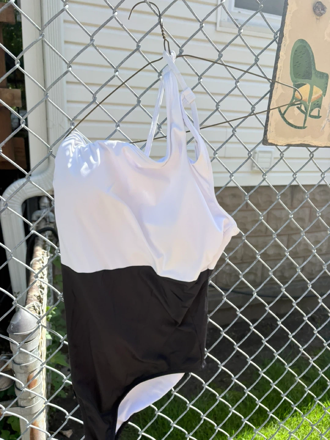 White and Black One-Piece Swimsuit - photo 2