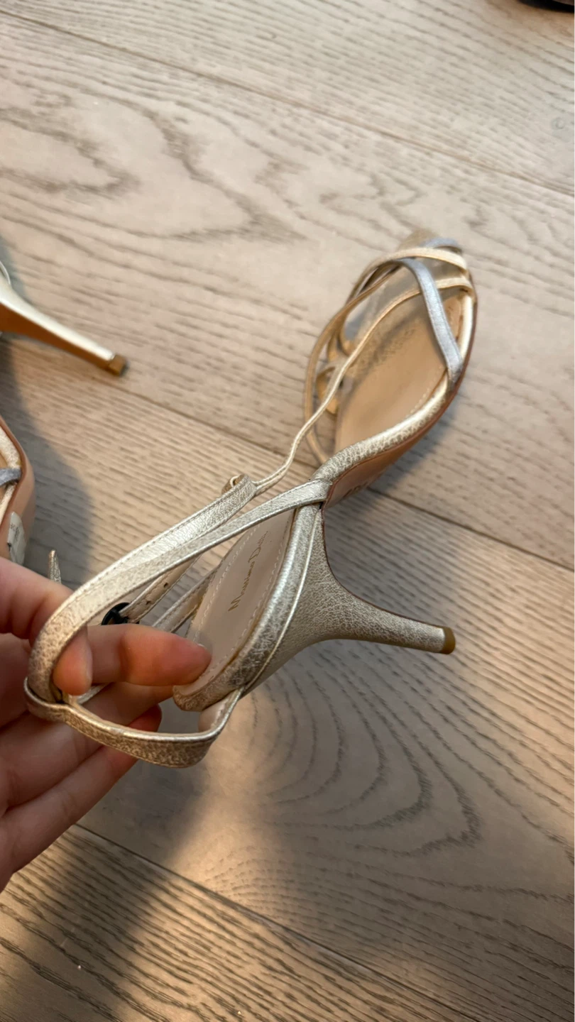Massimo Dutti Gold Strappy Heels Size 41