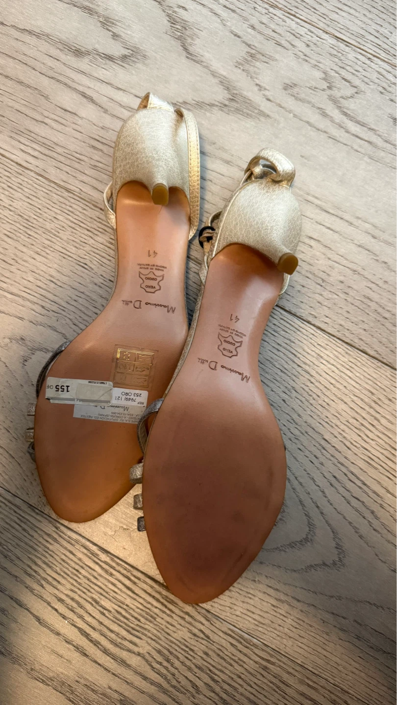 Massimo Dutti Gold Strappy Heels Size 41 - photo 4