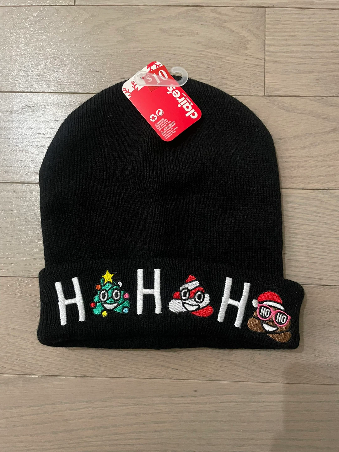 ⚽️Claire's Black Christmas "HO HO HO" Beanie