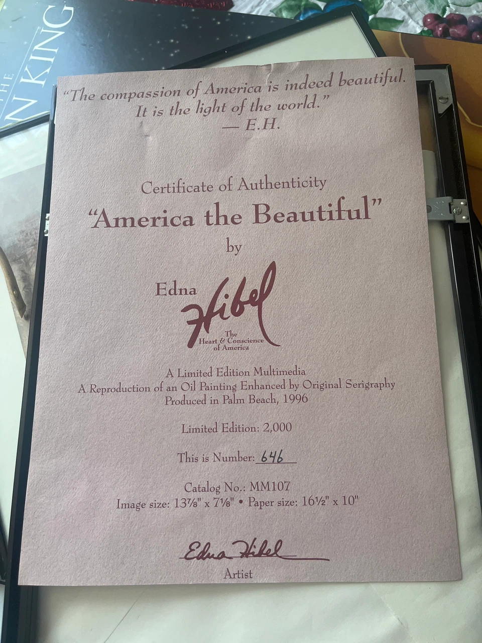 Edna Hibel "America the Beautiful" Limited Edition Print - photo 2