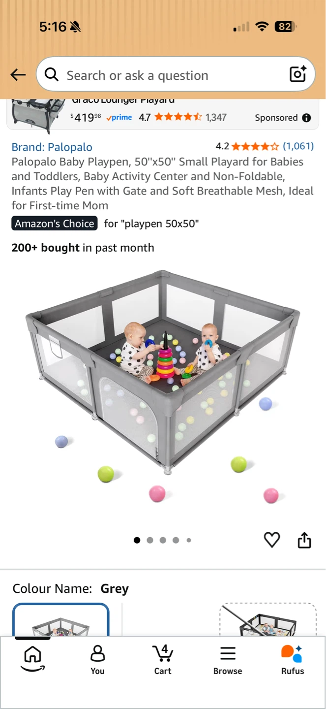 Palopalo Baby Playpen 50"x50"