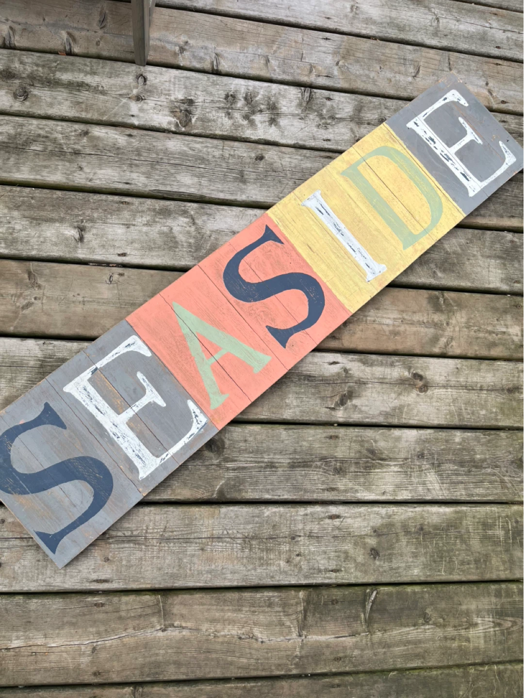 Oversize Seaside Wooden Sign