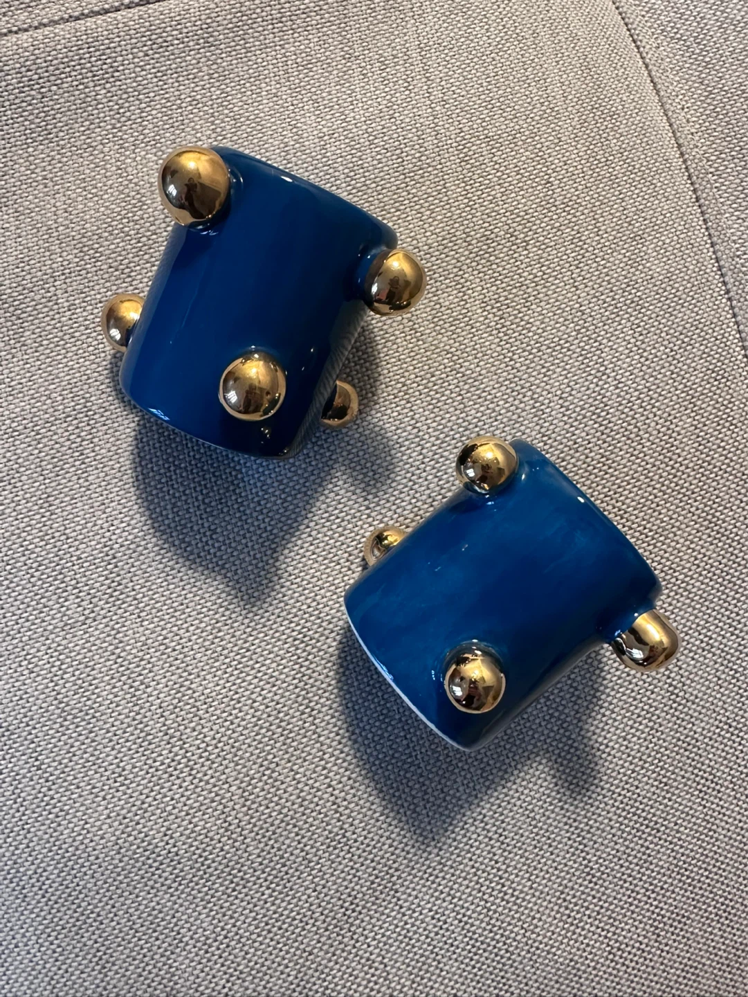 Expresso Ceramic Coffee Cups with Gold Accents