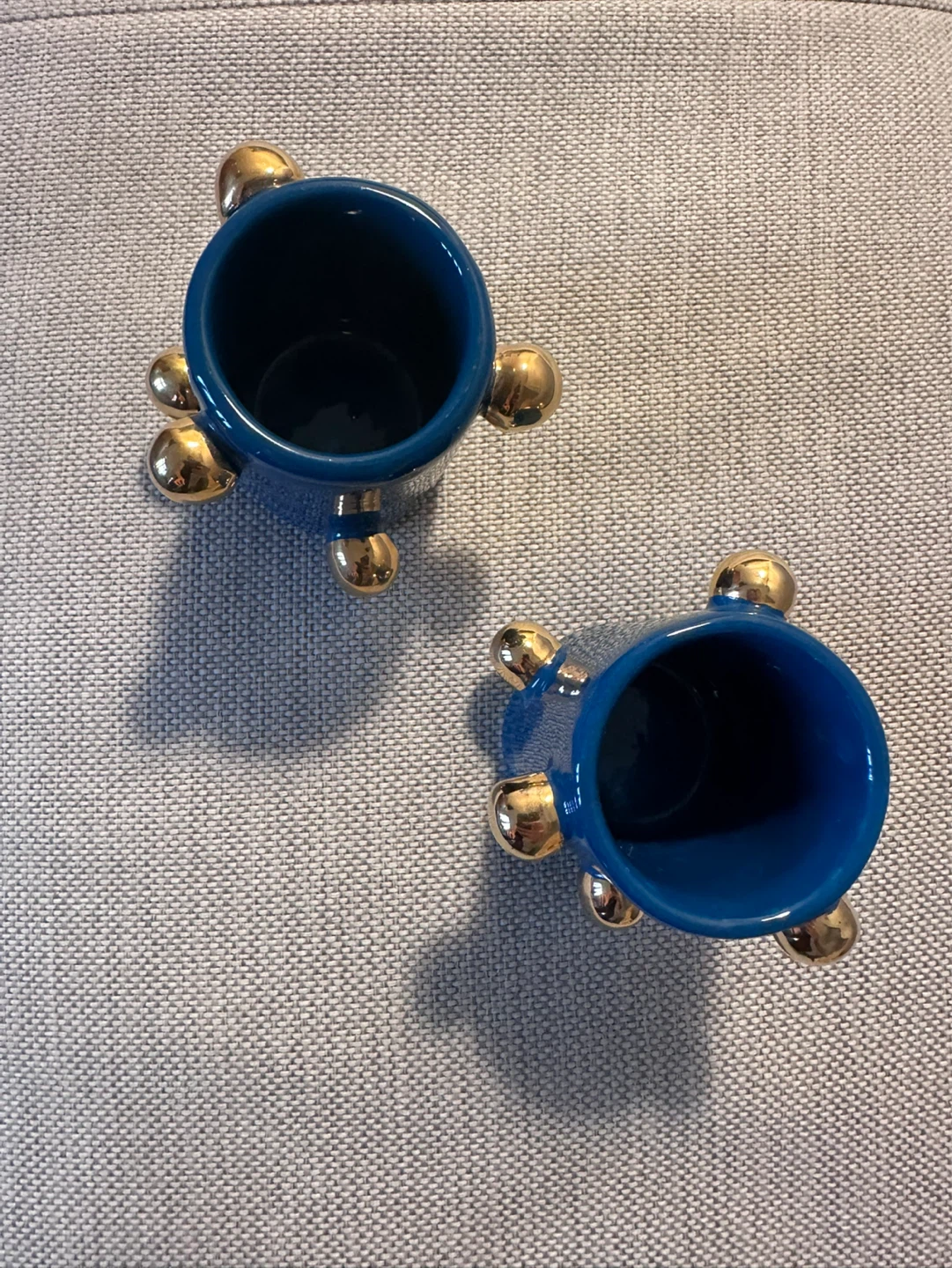 Expresso Ceramic Coffee Cups with Gold Accents - photo 2