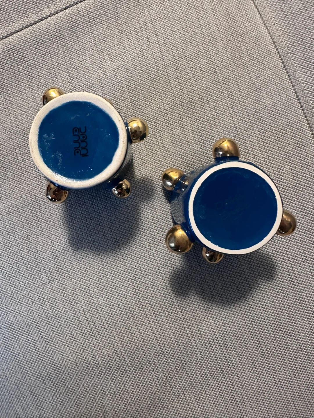 Expresso Ceramic Coffee Cups with Gold Accents - photo 3
