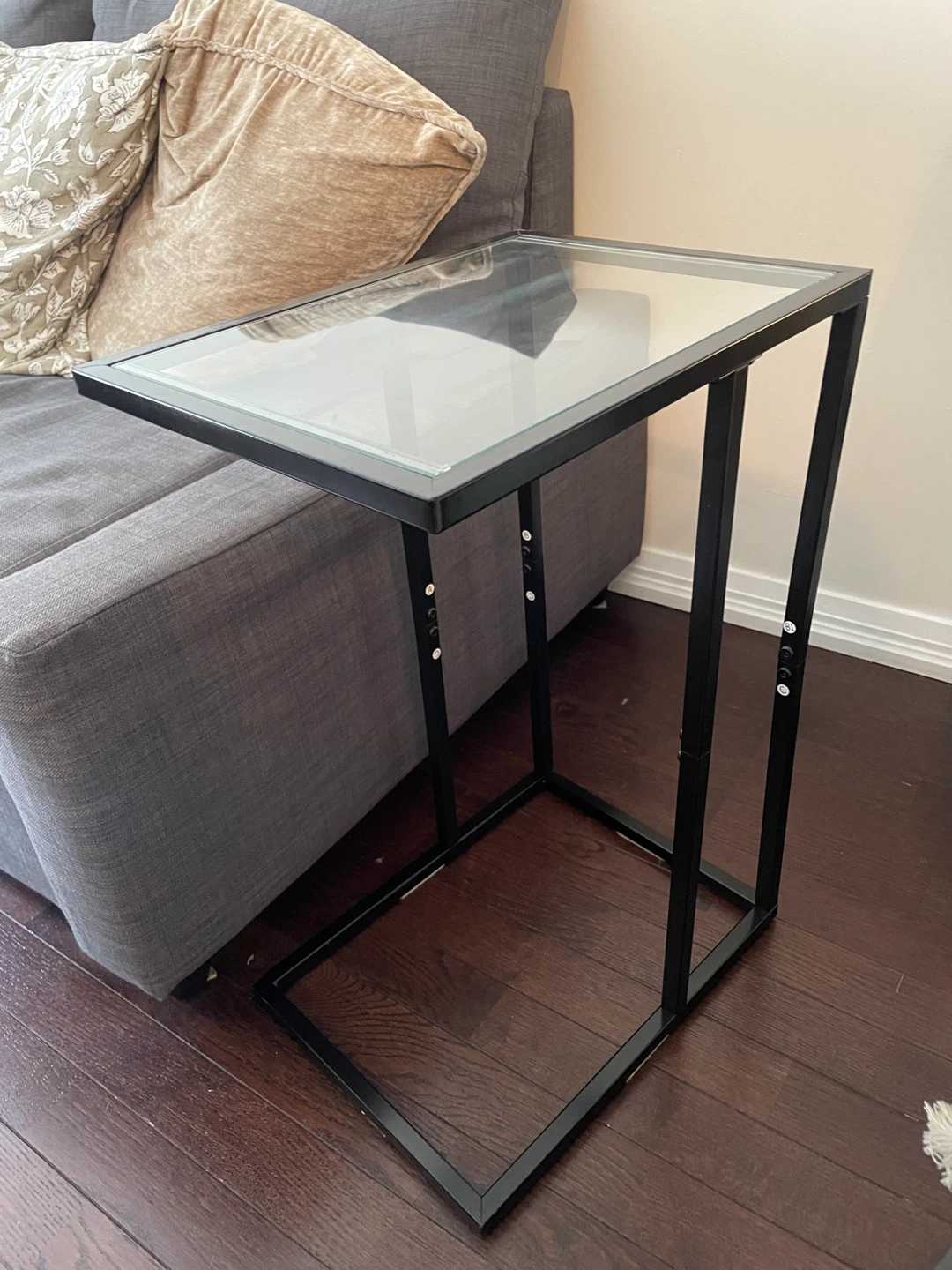 C-Table with Natural Wood and Glass Top - photo 3