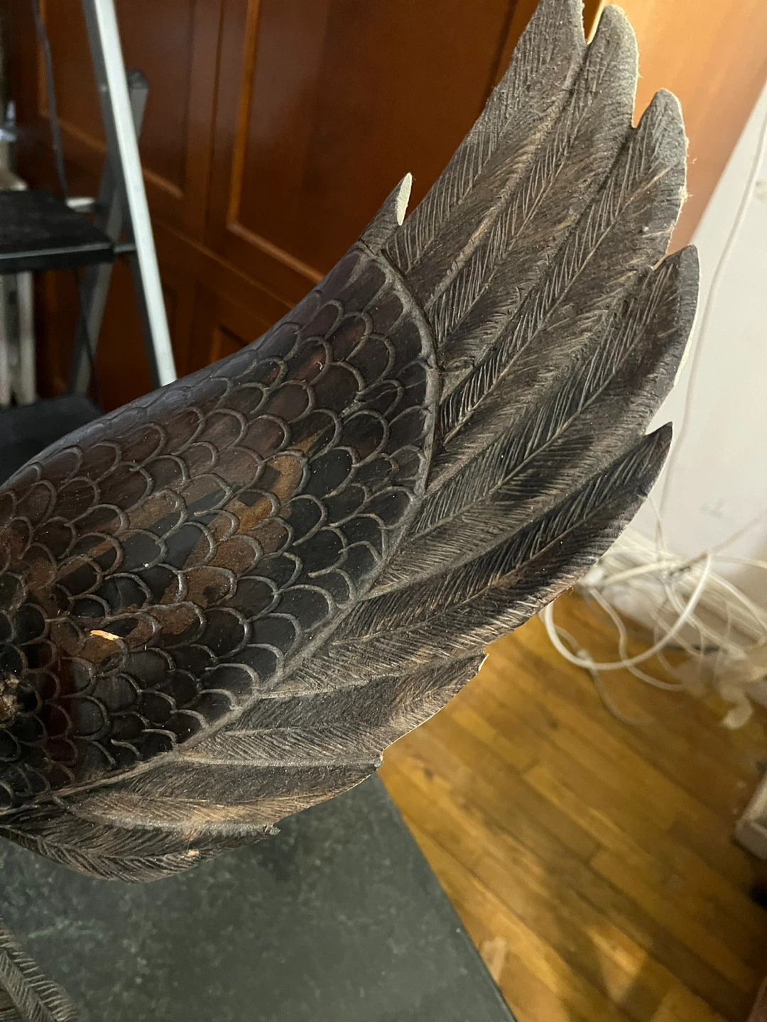 Vintage Hand-Carved Wooden Eagle Figurine - photo 5
