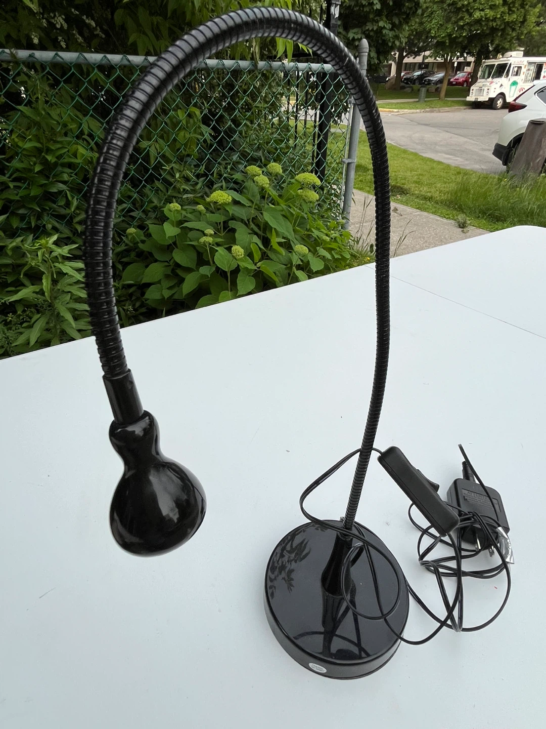Black Gooseneck Desk Lamp with Power Adapter - photo 2