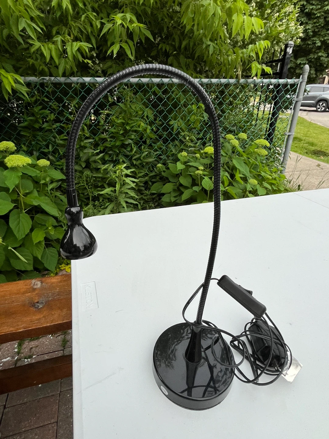 Black Gooseneck Desk Lamp with Power Adapter