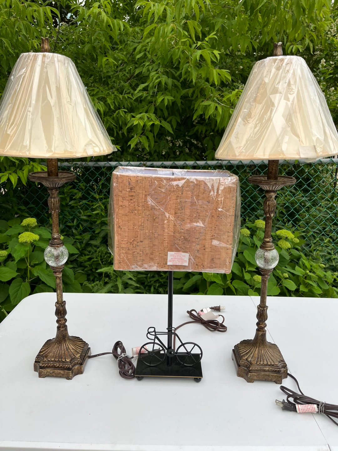 Pair of Table Lamps with Decorative Bases