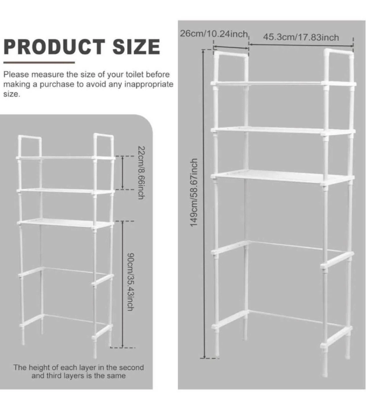 3 Tier Bathroom Storage Shelf Rack ⚽ - photo 2