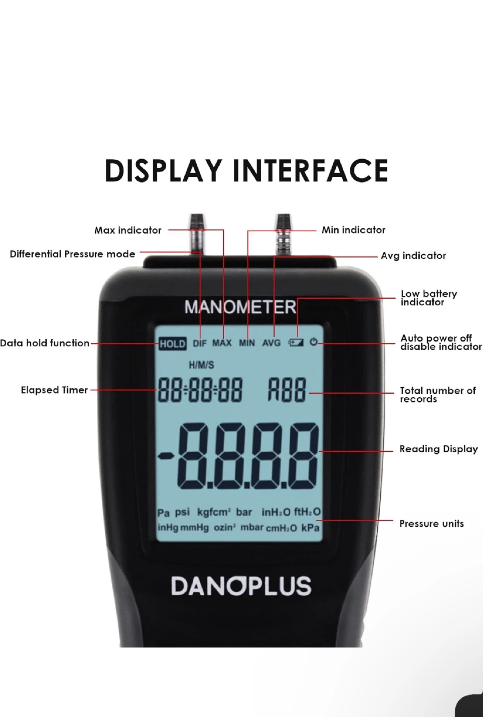 Danoplus DP-103 Digital Manometer - photo 2