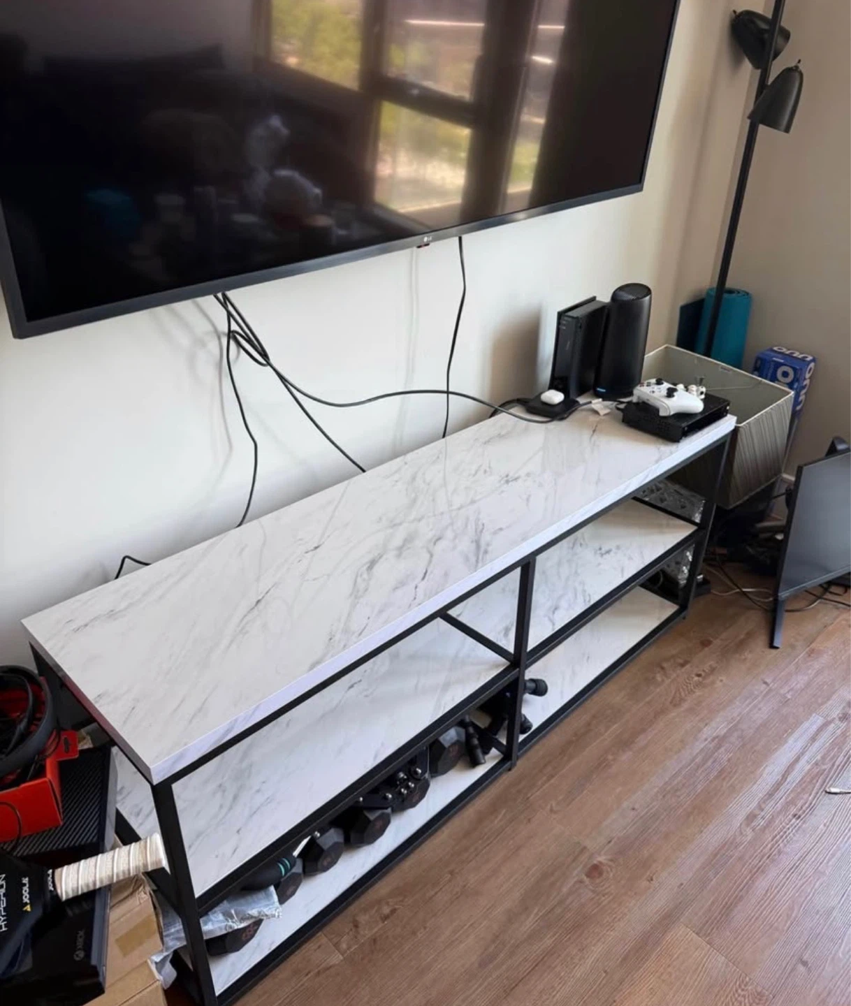 Donnesta 65" TV Stand - Gray/Black