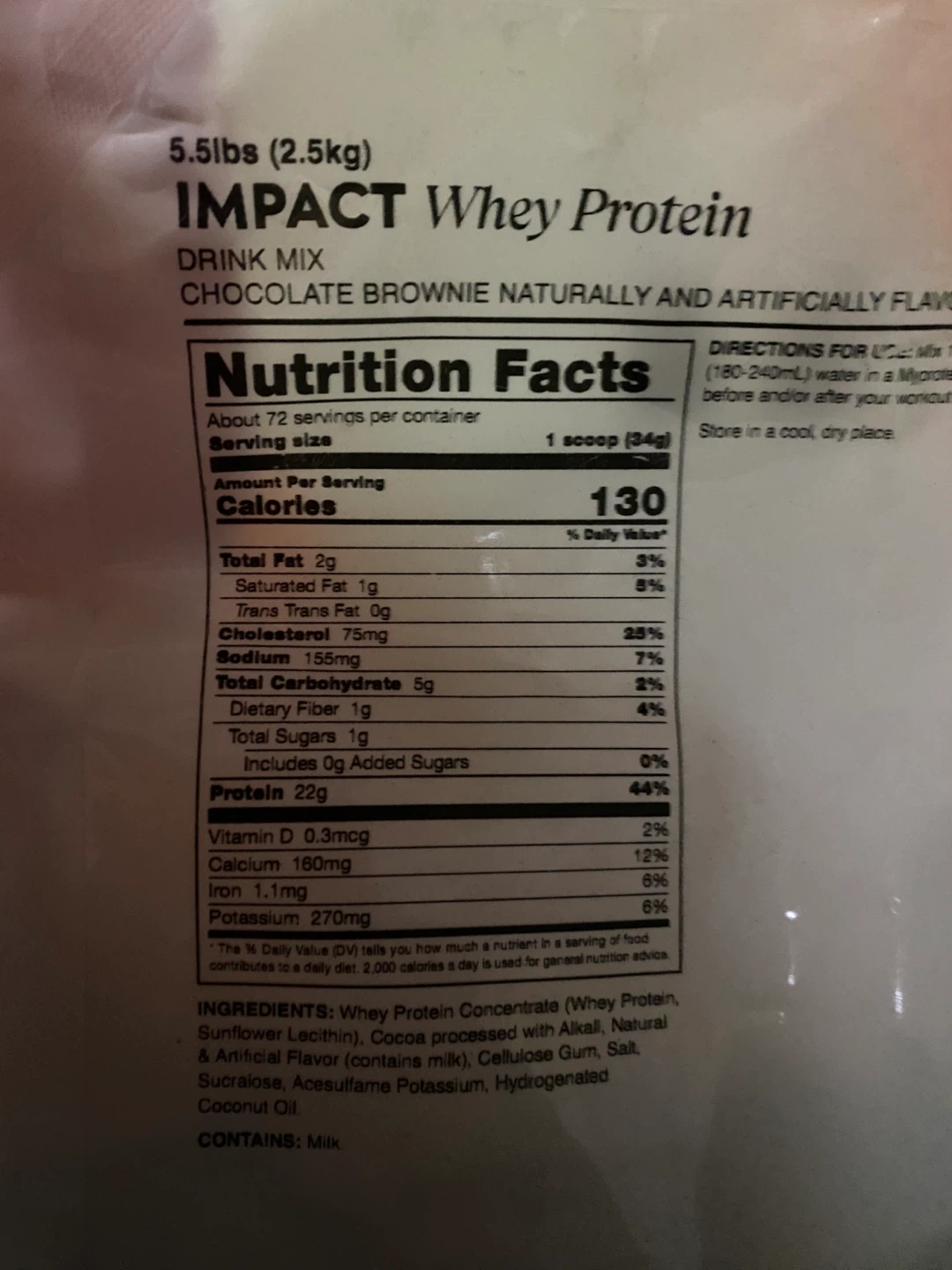 Myprotein Impact Whey Protein Chocolate Brownie 5.5lbs - photo 4