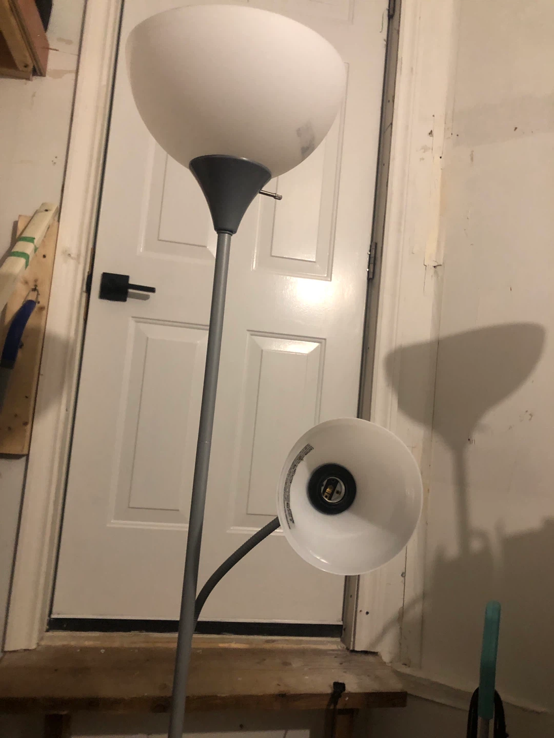 White Floor Lamp with Adjustable Reading Light - photo 3