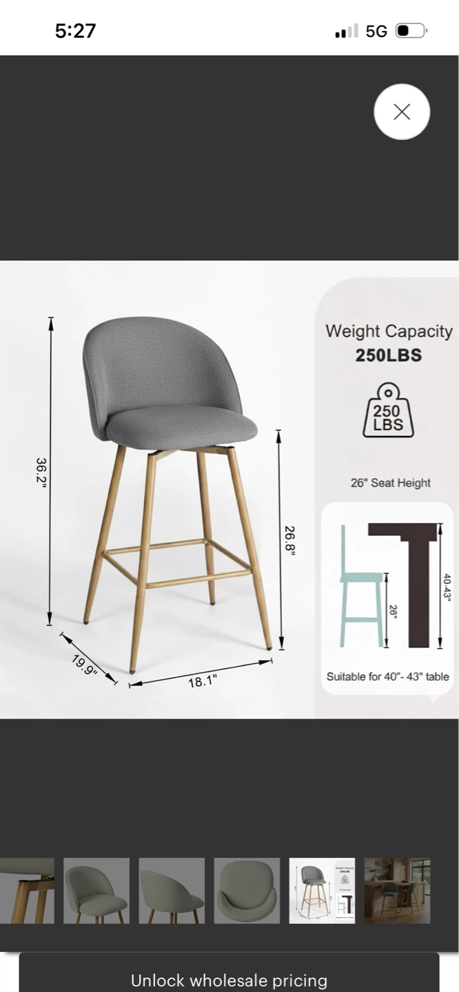 New Set of 2 Cream Swivel Bar Stools $75 Each - photo 5